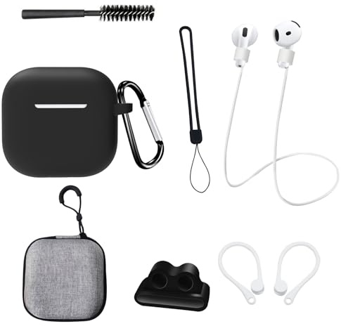 INF Achtteiliges AirPods 4. Generation Set in Schwarz
