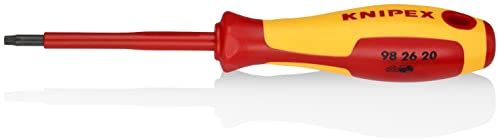 KNIPEX Schraubendreher für Torx-Schrauben isolierender Mehrkomponenten-Griff, VDE-geprüft brüniert 185 mm, 98 26 20