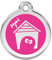 RedDingo Hundemarke aus Emaille, mittelgroß, Hundehütte, Pink