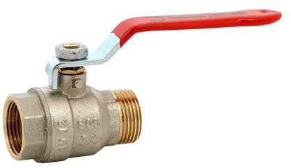 VANNE SPHERE MALE-FEMELLE POIGNEE ACIER PLATE 20X27 581005 | Vanne laiton nickelé - MF 3/4' - Sferaco