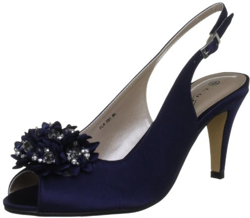 Lunar Sabrina Satin Slingback Court 5 UK Navy