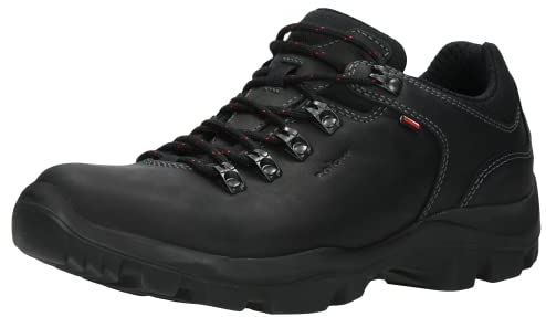 WOJAS Herren Trekkingschuhe aus Crazy-Horse-Leder – Sneaker Halbstiefel Ganzjahresschuhe Gelände Stadt Urban Sport –schwarz, 9377-91, Gr. 41