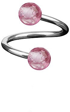 Piercingfaktor Piercings Lippenpiercing Lippe Schmuck Piercing Spirale Twist Multi Doppel Kugel Ultra Glitter Ball - Pink