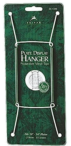 Tripar Modern White Vinyl Plate Wire Wall Hanger for Dishes, Plates, & Records - 1 Hook, 2 lbs. Max Weight, Wall Mount