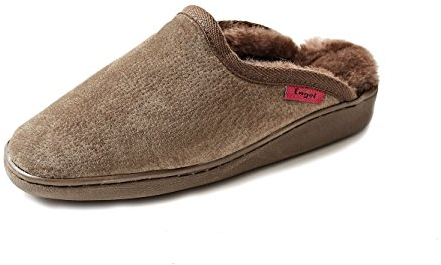 Reissner Lammfelle | Engel Hausschuhe Malta | Pantoffel | Veloursleder | Innenfutter echtes Merino Lammfell | erhöhter Absatz | 37 braun