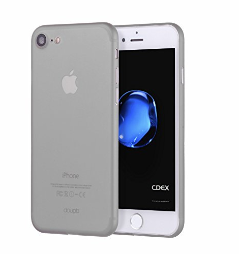 doupi UltraSlim Hülle kompatibel für iPhone SE (2022) / iPhone 8/7 (4,7 Zoll), Ultra Dünn Fein Matt Oberfläche Handyhülle Cover Bumper Schutz Schale Hard Case Design Schutzhülle, grau