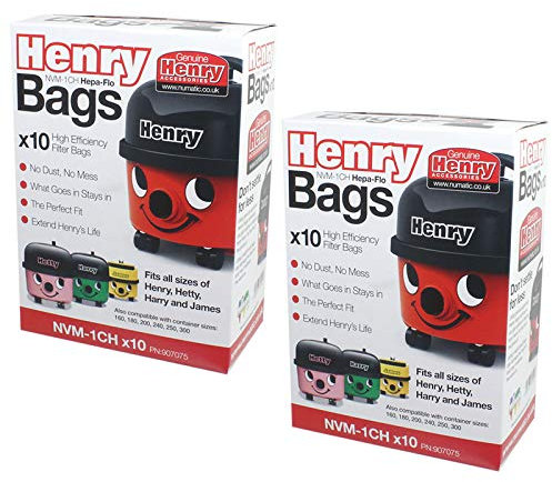 2 Pks of Numatic 604015 NVM1CH Henry Hetty Hoover Vacuum Cleaner Accessory Dust Bags 604.015 (2 Packs of 10)