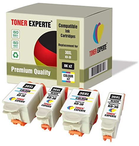 TONER EXPERTE® 4er Set Druckerpatronen kompatibel für Kodak 30XL (30B 30CL) ESP C100 C110 C115 C300 C310 C315 C330 C360 1.2 3.2 3.2S Hero 2.2 3.1 4.2 5.1 Office 2100 2150 2170 AIO | hohe Kapazität