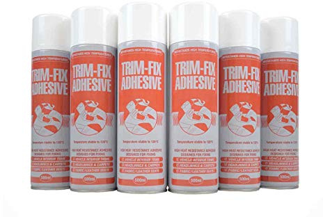 Trim Fix 6x 500ml High Temperature Adhesive Glue Spray for Van Lining Headlining