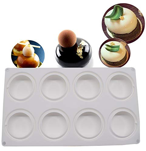 Multifonctions Moules en Silicone pour gâteau Moule 3D pour Glace Chocolat Pâtisserie Dessert forme ronde à 8 trous
