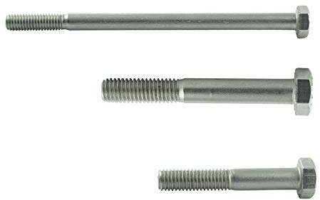 AGBERG Lot de 10 vis à tête hexagonale M10 x 120 avec tige, en acier inoxydable A2 V2A, inoxydables, DIN 931 (ISO 4014)