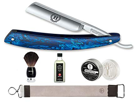 BÖKER SOLINGEN Paua Set - Rasierpinsel Set - Razor - Rasier Messer - Rasiermesser Herren - Bart Messer