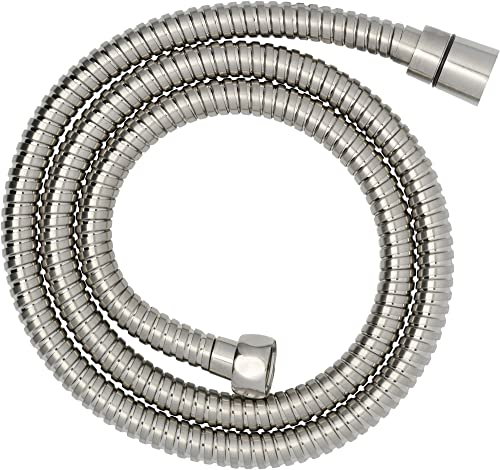 Ben MSL Duschschlauch - Flexibler Brauseschlauch - Edelstahloptik - Luxuriöses Aussehen - Nickel Gebürstet - 125 cm - Duscharmatur - Dusche - Schlauch