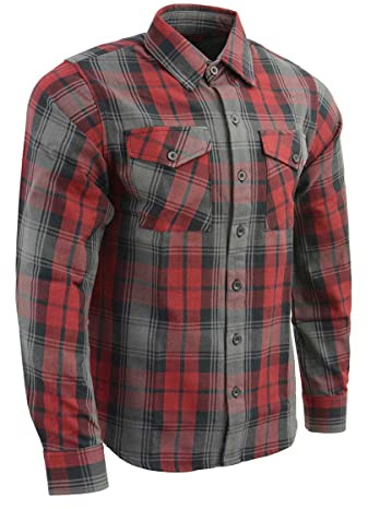 Milwaukee Leather Herren Mng11652 MNG11652 Herren Flanellhemd schwarz/grau/rot (1er Pack)