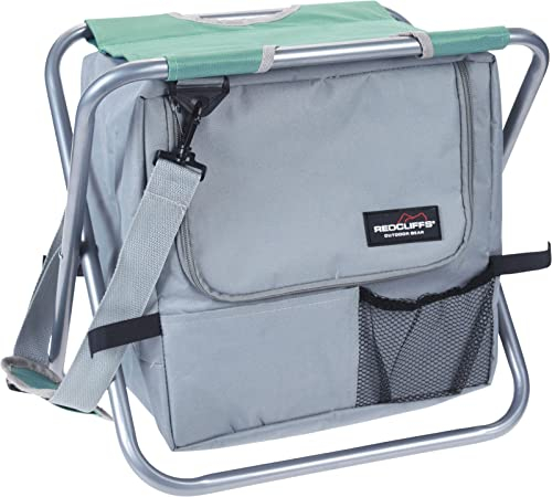 matrasa Campinghocker mit integrierter Kühltasche & Trageschlaufe - 35x35x52 cm - Campingstuhl & Kühlbox grün