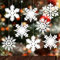 MIAHART 40 Unidades de Adornos de Copos de Nieve Blancos de Navidad de 4 Pulgadas, Adornos de Copos de Nieve con Purpurina de plástico Blanco para Decoraciones de árboles