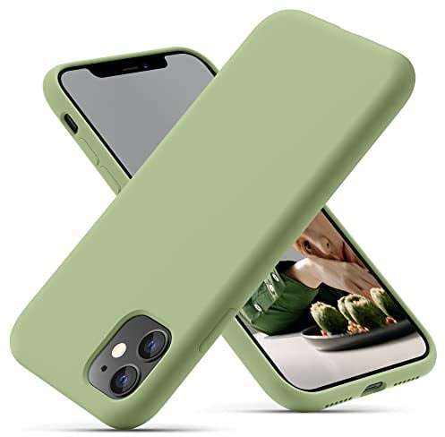 OitiYaa Silikonhülle Entwickelt für iPhone 11 Hülle, Ultradünne Stoßfeste Schutzhülle aus Flüssigsilikon mit weichem, kratzfestem Mikrofaserfutter, 6,1 Zoll, Matcha Grün