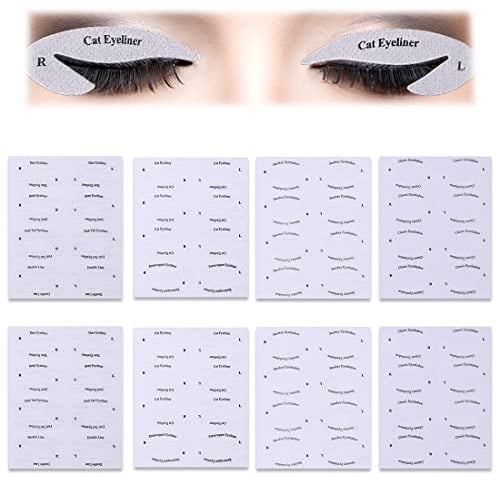 LICHUANUK Eyeliner Schablone Lidschatten Schablone, Eyeliner Schablonenkarten 8 Blätter Augen Make up Schablone