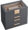 SONGMICS Caja de Joyas, Caja Joyero con 4 Niveles, Estuche para Joyería con Tapa de Cristal, 3 Cajones, para Gafas de Sol, Joyas Grandes, Moderno, Gris y Dorado JBC161C01