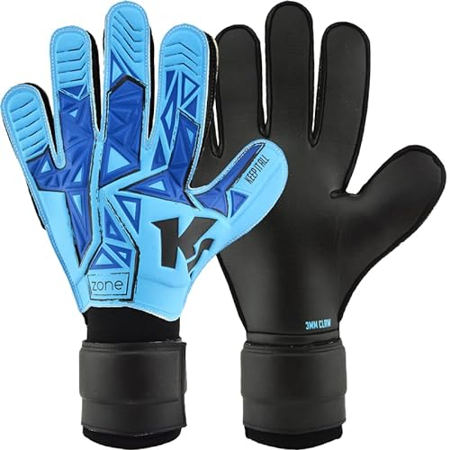 KEEPERsport Kinder Torwarthandschuhe Zone RC ohne Fingerschutz, 3mm Grip, Fussballhandschuhe für Kinder und Jugendliche, Farbe: blau, Größe: 5