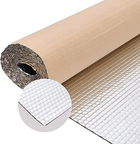 The Fellie 15m x 1m Aluminium Bubble Foil Sheet, Self-Adhesive Radiator Foil Insulation, Radiator Reflector Foil, Thermal Wrap Insulation Roll for Windows Floor Van Camper Wall Roof, 3mm, Silver