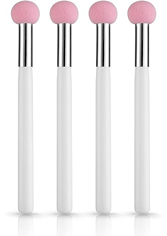 4 Stück Make-Up-Applikator Puderpinsel Make Up Puff Foundation Concealer Liquid Eyeshadow Roll Zauberstab Applikator Set Professioneller Lidschatten Eyeliner Wet Blush Beauty Tool