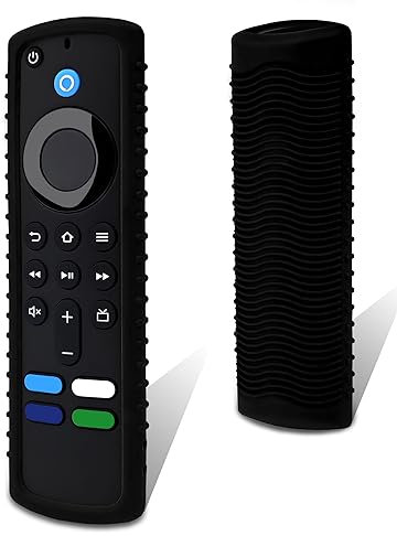 Protective Cover for Firestick Remote - Friendly Silicone Material, DropProof, DustProof, Washable - Compatible With Most Models of Fire Stick 4k/Max Voice Remote Case, FireTV Skin (Black)