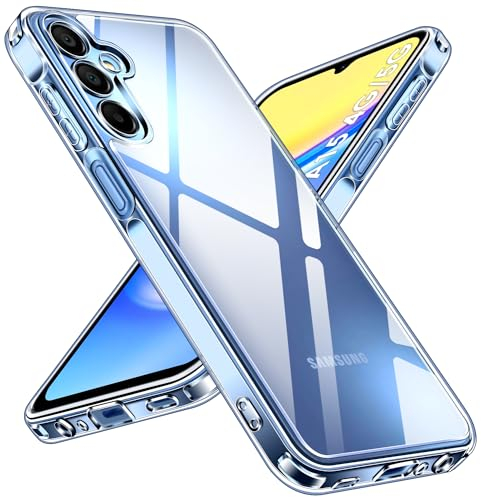 iVoler Anti Ingiallimento Chiaro Cover per Samsung Galaxy A15 4G / A15 5G, [Protezione Fotocamera] Trasparente Sottile Antiurto Custodia Case con Paraurti Assorbimento degli urti