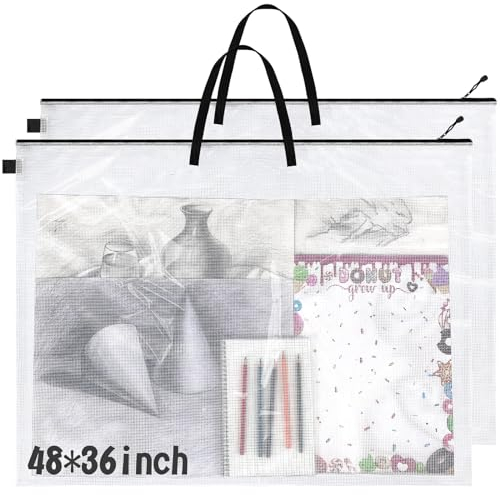 Tenceur Kunst-Portfolio-Tasche, 91,4 x 121,9 cm, große Kunst-Portfolio-Tasche, Portfolio-Mappe für Kunstwerke, Poster, Aufbewahrungstasche mit Griff, Künstlerbedarf, Organizer für Pinnwandhalter,