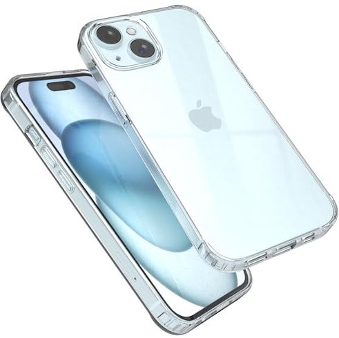 EAZY CASE Premium Crystal TPU Hülle kompatibel mit iPhone 15 Silikon mit Kameraschutz, Slimcover, Handyhülle, Silikonhülle, Backcover, Durchsichtig, Klar/Transparent