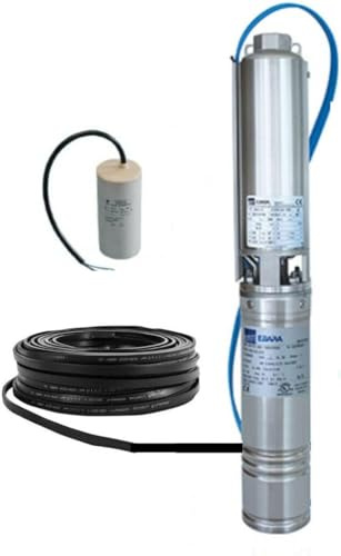 POMPA SOMMERSA EBARA 4WN4-14 HP1.5 100LT/MIN 9.3BAR MAX 4GS11 LOWARA COMPATIBILE (V230+CAVO 30MT+CONDENSATORE)