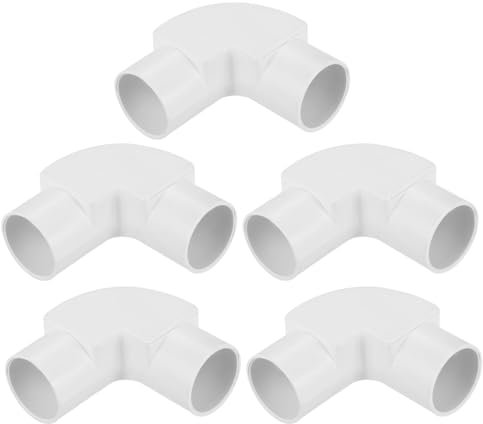 sourcing map Raccordo a gomito in PVC, 25 mm, ispezione per tubi elettrici con coperchio di accesso, confezione da 10