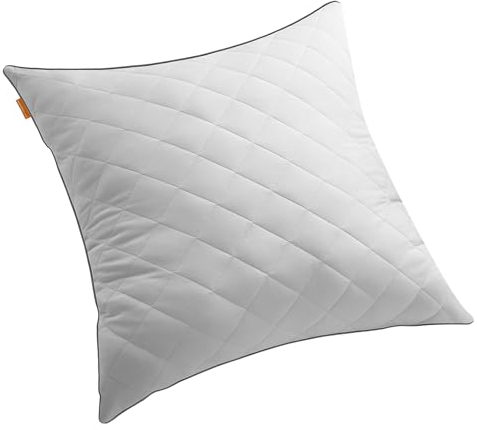 SONGMICS HOME Kopfkissen, beidseitig verwendbar, 80 x 80 cm, Kissen, kühlender, weicher Bezug, 1200 g Füllung, Winter, Sommer, maschinenwaschbar, Taubengrau TBP022G01