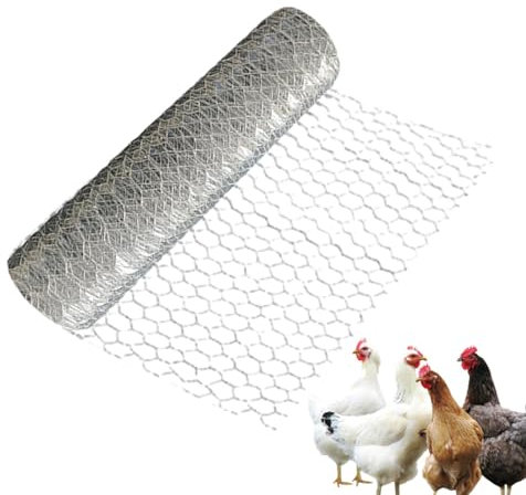 Rurunklee Hühner-Maschendraht, Hühnernetz | Hühnernetz aus verzinktem Hühnerdraht - Verschleißfestes Hexagonales Netz, Hühnerdraht Gartenzaun, Barriere