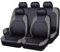 QINGNB Auto Sitzbezüge für Dacia Duster 2000-2018 2019 2020 2021 2022 2023, 5 Sitzer Leder Autositzbezüge Set Wasserdicht Schonbezüge Kompletter Satz Sitzauflag Zubehör,Grey/A