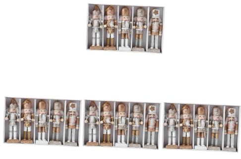 Alipis 4 Sets Christmas Nutcrackers 6ft Christmas Nutcracker Uk Shelf Decorations Sparkly Tree Nut Ornaments Puppet Gingerbread Mini Wooden Golden