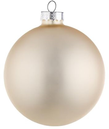 Magie di Natale Palline per albero di Natale in vetro decorate (8, Champagne Opaco, 7 cm)