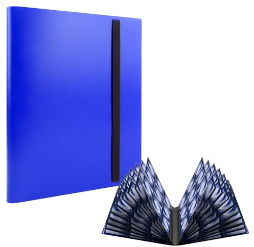 RISVOWO Sammelalbum für Karten, 360 Kartenkapazität Sammelkarten Album, Transparent Sammelkarten Ordner, Sammelalbum Karten für YuGiOh, Match Attax, Ninjago usw (Blau)