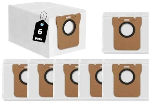 6 Bolsas Aspiradora para Xiaomi X10+ / X20+ / Dreame L10s / L10 / L20 / X40 Ultra Robot Aspirador, Bolsa de Repuesto, Juego de Accesorios, 2,5 L de gran Bolsas de Aspiradora