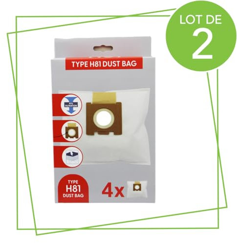 SOS Accessoire Lot de 2 boîtes de 4 sacs microfibre H81 pour Aspirateur HOOVER 35601865