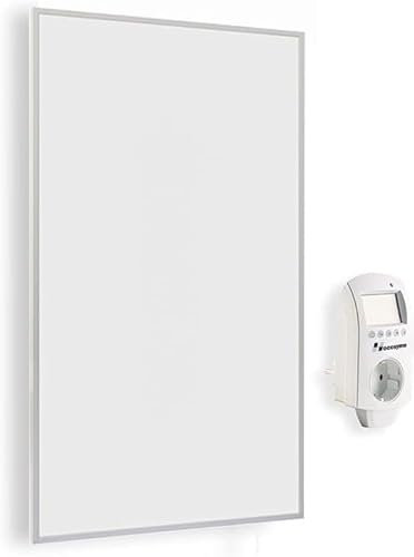 Hocosyme Panel radiante infrarrojo con termostato 600 W – 80 ° – 120 ° Temperatura de trabajo – Apto para interiores de 5 – 10 ㎡ – Montaje en pared - WIFI (Tuya Smart)
