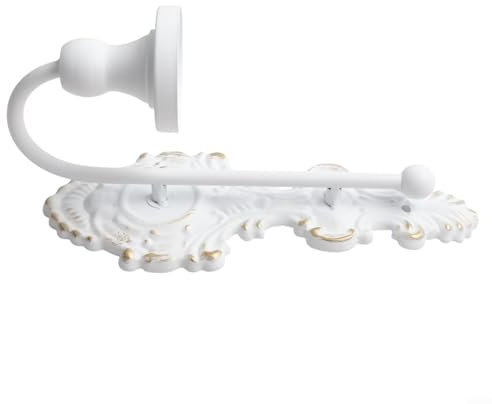 Charmanter, antiker weißer Wandkerzenhalter, elegante Spitzkerzendekoration für jeden Raum (weiß)