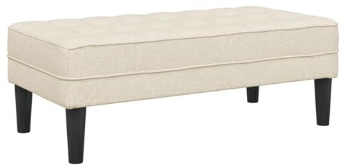 vidaXL Bank mit Kissen Leinen 113 x 57 x 39 cm Stoff