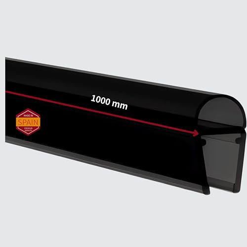 Gedotec Duschtürdichtung streifend | 1000 mm | Glasdicke 6-8 mm | Premium Duschdichtung SCHWARZ | Weich-PVC-Dichtlippen | Duschdichtungen für Duschtüren wasserabweisend | Streifdichtung | Dichtung