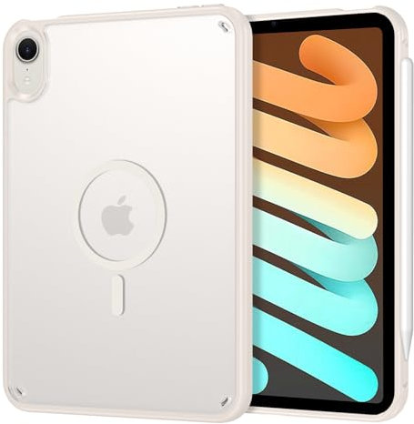 Telaso Hülle für iPad mini 7 (A17 Pro) 2024, iPad mini 6 2021 8,3 Zoll, Inklusive Stifthalter, Magnetic Case mit Translucent Matte Hart Rückwand, Weich TPU Rand Fallschutz Schutzhülle, Grau