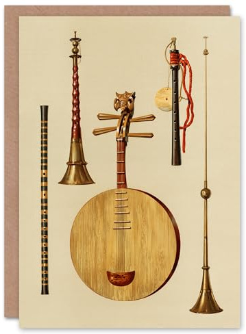 Artery8 William Gibb Art Card Traditional Japanese Musical Instruments