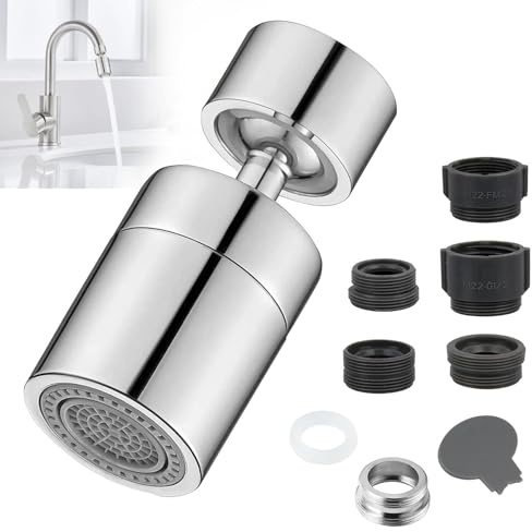 Kitchen Tap Spray Head, Spout Kitchen Sink Tap 360° Swivel Sprayer, Sink Faucet Head Replacement with 2 Functions Modes Splash-Proof Water-Saving Design Extends The Universal Sink Attachment