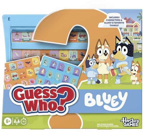 Hasbro Gaming Guess Who? Bluey Edition Game | Bluey Characters and Objects | Fun Kids Board Games for Families | 2 Players | 15 Mins | Travel Friendly | Ages 6+ - English Version