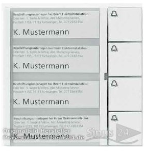 Siedle 2544228 Tastenmodul 4 Tasten In-Home-Bus, BTM 650-04 W, Weiss/opulenter Garten