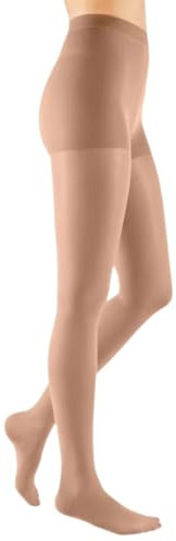 medi mediven elegance Kompressionsstrümpfe Kompressionsstrumpfhose mit angenehmen Tragekomfort | CCL1 | Beige | Größe: V | Geschl. Spitze | Normal | Ohne Haftband